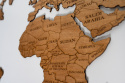Drewniana mapa świata z granicami i nazwami państw, 4 kolory